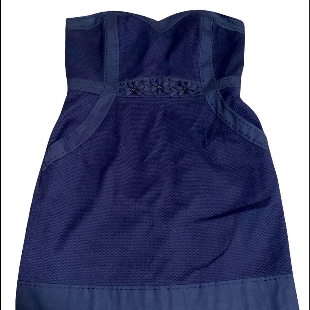 Rebecca Taylor Size 12 Strapless Peplum Dress with Pockets
